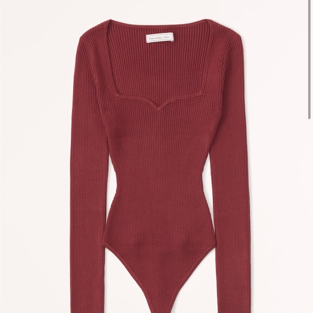Abercrombie & Fitch Red Sweater Bodysuit